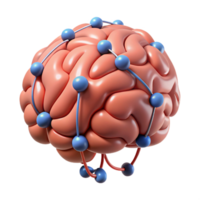 stunning vintage A stylized brain with interconnected neural pathways with Transparent Background crisp png