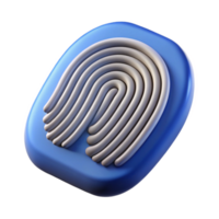 dynamic glorious Photorealistic ultra-detailed render of a single biometric fingerprint scanner, isolated cutout with Transparent Background impeccable png