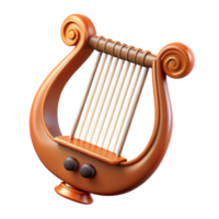 elegant dynamic modern Lyre, Apollo's instrument, stringed, with Transparent Background perfect clarity png