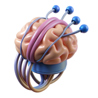 fascinating iconic Photorealistic professional render of a single, advanced neural implant with fiber optic cables with Transparent Background png