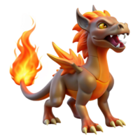 picturesque intense abstract Chimera, fire-breathing hybrid, with Transparent Background expertly shot png