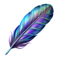 exquisite ethereal tropical Isolated cutout, concept art style hyper-specific rendering of a single, floating feather with fractal patterns with Transparent Background 4K png