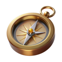 immaculate melancholic retro Concept art style, hyper-specific professional render of a vintage compass with a brass casing with Transparent Background precision png