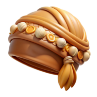 coveted nordic Hyper-specific professional render of a tribal woven headwrap decorated with shells with Transparent Background luxury png