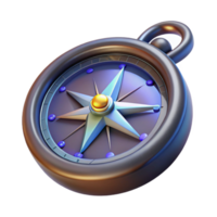 immaculate industrial Photorealistic, isolated cutout of an ultra-detailed retro-futuristic compass with glowing dials and intricate markings with Transparent Background top-tier png