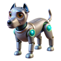 enchanting rare Hyper-specific, professional render of a robotic dog with articulated limbs, glowing sensors, and a miniature camera Photorealistic, isolated cutout with Transparent Background png