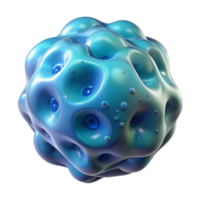 beautiful tranquil mid-century Hyper-specific, photorealistic render of an isolated, floating, bioluminescent, amorphous blob with intricate, cellular details with Transparent Background detailed png