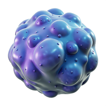 beeindruckend friedlich futuristisch hyperspezifisch, fotorealistisch machen von ein isoliert, schwimmend, biolumineszierend, amorph Klecks mit kompliziert, zellular Einzelheiten mit transparent Hintergrund detailliert png