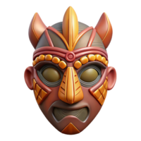 harmonious impressive Ultra-detailed, isolated cutout of a single, stylized, mask with intricate tribal patterns and textures, professional render with Transparent Background professional png