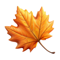 impressive mid-century Photorealistic, isolated cutout of a single, hyper-specific fallen autumn leaf with intricate vein details, orange and brown with Transparent Background luxury png