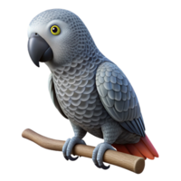 sumptuous retro Parrot, African Grey, perched on branch branch not visible, intelligent gaze with Transparent Background gallery standard png