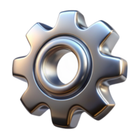 playful immaculate A single, stylized gear, intricate and metallic with Transparent Background genuine png