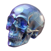 exquisite harmonious coastal Isolated cutout, ultra-detailed concept art style rendering of a single, stylized human skull made of crystal with Transparent Background premium png
