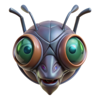 elegant iconic Alien insect head with multifaceted eyes with Transparent Background png