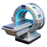 dreamy pristine Ultra-detailed, professional render, isolated cutout of a futuristic, sleek, white, medical scanner with a flexible display with Transparent Background professional png