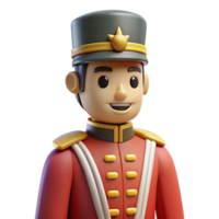 gorgeous nostalgic renaissance Ultra-detailed, isolated cutout of a vintage toy soldier with a painted uniform with Transparent Background authentic png
