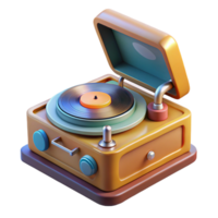splendid timeless Professional render, isolated cutout of a hyper-specific design for a retro-futuristic record player with vacuum tubes and a levitating turntable with Transparent Background png