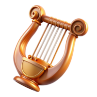 romantic elegant Lyre, Apollo's stringed instrument, with Transparent Background elite png