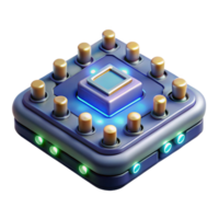 standout avant-garde Concept art style, isolated cutout of a single, levitating circuit board with glowing components, ultra-detailed with Transparent Background refined png