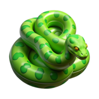 bold vibrant A slithering Green Tree Python, coiled, with Transparent Background luxury png