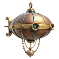 exquisite memorable Steampunk dirigible miniature pendant with intricate details with Transparent Background png