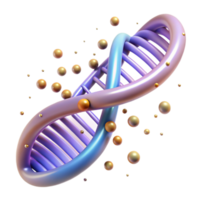 joyful wonderful A DNA double helix composed of glowing particles, with Transparent Background top-tier png