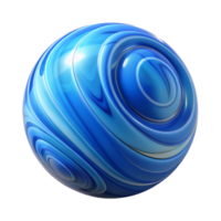 vibrant retro Hyper-specific, isolated cutout, professional render, single glass marble, blue swirl pattern with Transparent Background original png