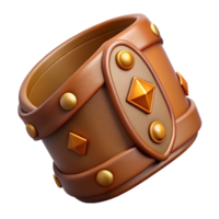 wonderful signature Professional render, hyper-specific, isolated cutout of a tribal warrior's leather armband with embossed designs with Transparent Background png