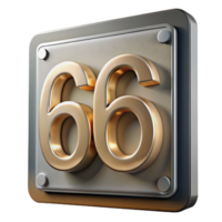 enchanting signature Mid-century modern house number plaque, with Transparent Background png