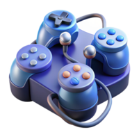 nostalgic mesmerizing Gaming console with multiple controllers connected with Transparent Background fine detail png
