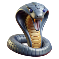 impressive harmonious coastal A striking king cobra snake with hood flared with Transparent Background sharp png