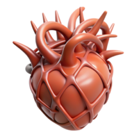 iconic traditional Isolated cutout, ultra-detailed concept art style rendering of a single, stylized human heart made of thorns with Transparent Background impeccable png