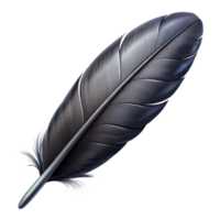 exceptional industrial Ultra-detailed photorealistic isolated cutout of a single raven feather, professional render with Transparent Background professional png