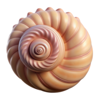 memorable geometric Ultra-detailed, hyper-specific isolated cutout of a single, perfect spiral seashell with intricate texture and patterns with Transparent Background handcrafted png