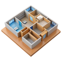 pristine art deco Floor plan architectural drawing with Transparent Background authentic png