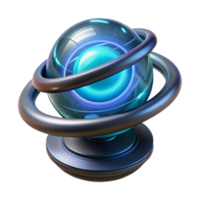 bold magnificent Concept art style, isolated cutout of a futuristic, levitating orb with swirling energy patterns with Transparent Background sharp png