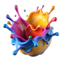 mesmerizing romantic avant-garde A dynamic splash of paint, vibrant and expressive with Transparent Background expertly shot png