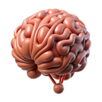 captivating inspired Isolated cutout, ultra-detailed concept art style rendering of a single, stylized human brain made of wires with Transparent Background png
