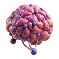 fascinating inspired A stylized brain with interconnected neural pathways with Transparent Background png