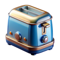 exquisite industrial Ultra-detailed professional render of a retro-futuristic toaster with chrome and glass, isolated cutout with Transparent Background expertly shot png