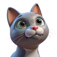 exquisite joyful rustic Cat, curious expression, looking up, with Transparent Background crisp png