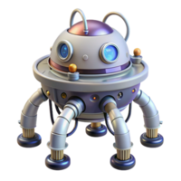coveted baroque Ultra-detailed, isolated cutout, concept art style render of a single, robotic probe, intricate wiring, multiple sensors with Transparent Background professional png