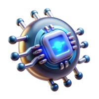 exquisite whimsical renaissance Cybernetic implant with glowing circuitry and intricate design with Transparent Background exclusive png