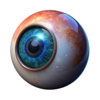 hypnotic quintessential Isolated cutout, hyper-specific, photorealistic render of a single, human eye reflecting a distant supernova, ultra-detailed with Transparent Background png