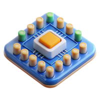 pristine exemplary Circuit board with microchips and components with Transparent Background png