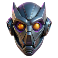 distinguished baroque Cyberpunk mask, glowing eyes, intricate design with Transparent Background exclusive png