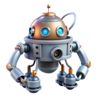 sought-after organic Ultra-detailed, isolated cutout, concept art style render of a single, robotic probe, intricate wiring, multiple sensors with Transparent Background precision png