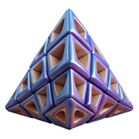 dreamy fascinating Hyper-specific, photorealistic render of an isolated, complex, geometric fractal, resembling a Sierpinski triangle with Transparent Background refined png