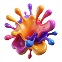 captivating memorable A dynamic splash of paint, vibrant and expressive with Transparent Background png