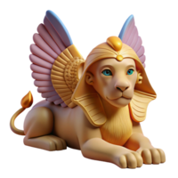 serene unparalleled Sphinx, enigmatic riddle-poser, winged lion with human head, with Transparent Background png